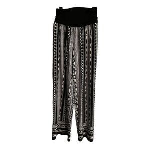 APT 9 Printed Palazzo Sz XS Black White Plaid Wide Leg Pullon Pants Ankle Length